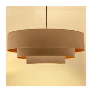 Brilagi - Lustră suspendată pe cablu LUNETA, 3 x E27, max. 60 W, 230 V, Ø 80 cm, bej/auriu imagine