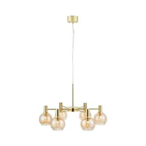 Markslöjd 109153 - Lustră suspendată pe cablu AMBRA 6xE14/40W/230V auriu/bej fumuriu imagine