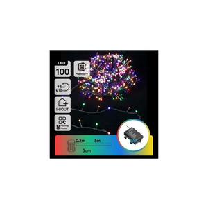 - Ghirlandă LED pentru exterior, 100 LED, 8 funcții, alimentare 3x AA, lungime 5, 3 m, IP44, multicolor imagine