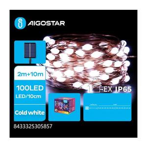 - Ghirlandă solară LED 100xLED/8 funcții 12m IP65 alb rece imagine