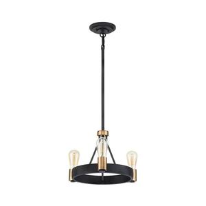 Quintiesse QN-SILAS-3P-DZ - Lustră pe tijă SILAS 3xE27/60W/230V negru/auriu imagine