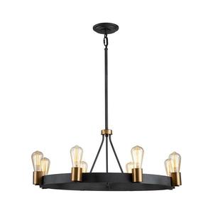 Quintiesse QN-SILAS-8P-DZ - Candelabru cu tijă SILAS 8xE27/60W/230V negru/auriu imagine