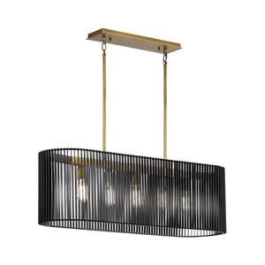 Quintiesse QN-LINARA-ISLE-BK - Lustră cu tijă LINARA 5xE27/60W/230V negru/auriu imagine