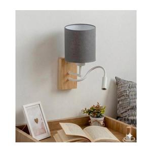 Brilagi - Aplica LED de perete NUBILA WOOD 1xE27/25W/230V + LED/3W stejar/alb/gri deschis imagine
