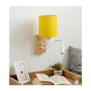 Brilagi - Lampă LED de perete NUBILA WOOD 1xE27/25W/230V + LED/3W stejar/alb/galben imagine