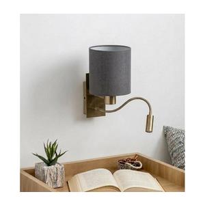 Brilagi - Lampă LED flexibilă de perete NUBILA 1xE27/25W/230V + LED/3W, alamă/gri deschis imagine