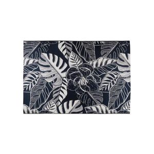 Covor exterior JUNGLE 160 x 220 cm, negru/alb, cu model de frunze imagine