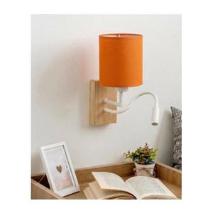 Brilagi - Aplica de perete LED NUBILA WOOD 1xE27/25W/230V + LED/3W, stejar/alb/portocaliu imagine