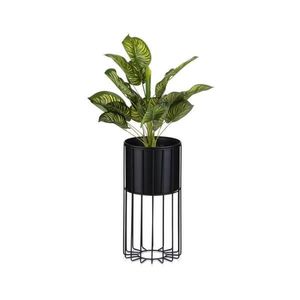 Ghiveci metalic de flori LOFT 42x20 cm negru imagine