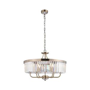 Endon 102505 - Candelabru cu lanț, 6xE14/6W/230V, diametru 55 cm, alamă imagine
