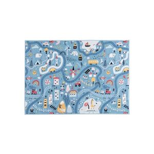 Covor pentru copii STELLA STREETS, 100 x 150 cm, albastru – design urban atrăgător imagine