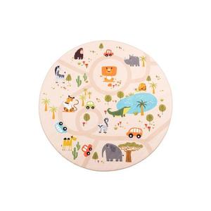 Covor antiderapant pentru copii ARES STREETS, 160 cm, bej/safari imagine