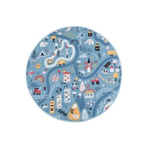 Covor pentru copii STELLA STREETS 120 cm, albastru / model oraș imagine