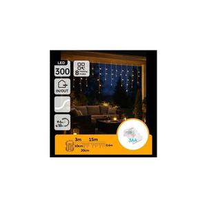 - Ghirlandă LED de exterior pentru Crăciun, 300 LED / 8 funcții, alimentare 3xAA, 18 x 0, 6 m, IP44, alb cald imagine