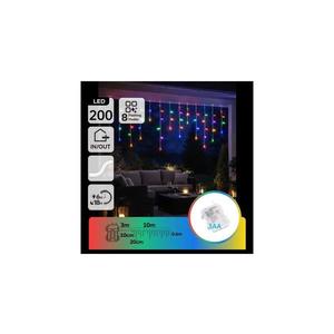 - Instalație luminoasă LED de exterior pentru Crăciun 200xLED/8 funcții 3xAA 13x06m IP44 multicolor imagine