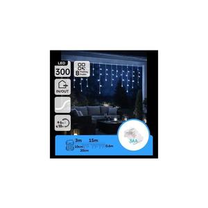- Ghirlandă LED de Crăciun pentru exterior, 300 LED, 8 moduri, alimentare 3xAA, 18 x 0, 6 m, IP44, alb rece imagine