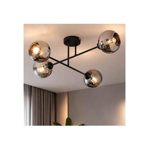 Brilagi - Lustră aplicată de tavan, 4 x E27, 60W, 230V, negru/gri fumuriu imagine