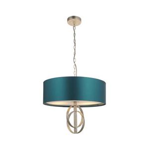 Endon 95224 - Lustru cu lanț, 3xE27/10W/230V, Ø 60 cm, albastru/gri imagine