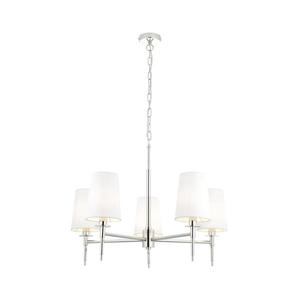 Endon 99457 - Candelabru suspendat pe lanț, 5xE14/6W/230V, crom lucios/alb imagine