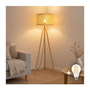 Lampă LED de podea CERIA Brilagi, 1xE27/60W/230V, Ø 40 cm, bej imagine