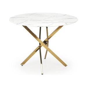 Masă de dining ESTEN 100 cm alb/auriu imagine