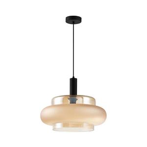 Lustră suspendată BRIZI pe cablu 1xE27/40W/230V bej/fumuriu imagine