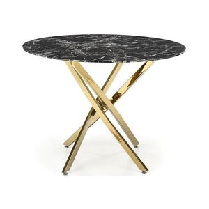 Masă de dining ESTEN 100 cm, negru/auriu imagine