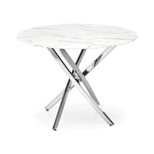 Masă de dining ESTEN, 100 cm, alb/argintiu imagine