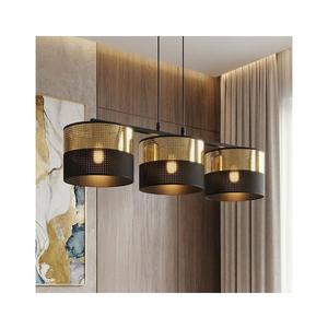Lustră suspendată pe cablu LUX 3xE27/15W/230V negru/auriu imagine