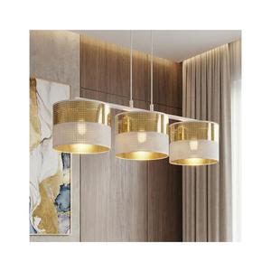 Lustră pe cablu LUX 3xE27/15W/230V alb/auriu imagine