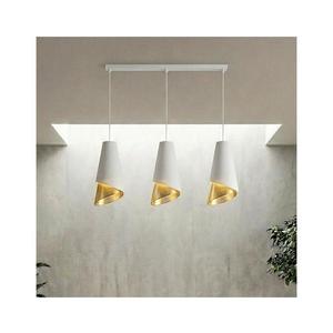 Lustră suspendată pe cablu MODA, 3x E27/15W/230V, alb/auriu imagine