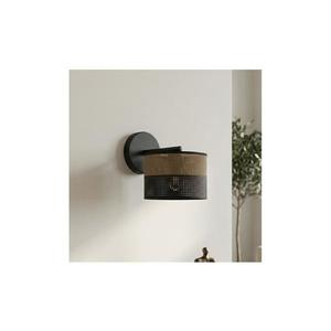 Aplica de perete KARBON, 1xE27/15W/230V, negru/maro imagine