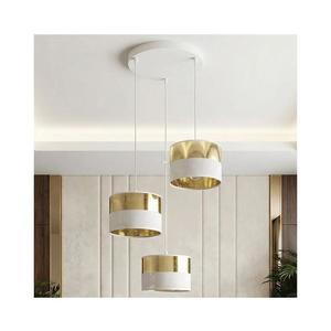 Lustră suspendată pe cablu LUX 3xE27/15W/230V alb/auriu imagine