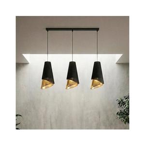 Lustră suspendată pe cablu MODA 3x E27, 15W, 230V, negru/auriu imagine