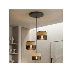 Lustră suspendată pe cablu KARBON 3xE27/15W/230V negru/maro imagine