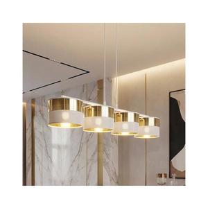 Lustră suspendată pe cablu LUX, 4x E27, 15W, 230V, alb/auriu imagine