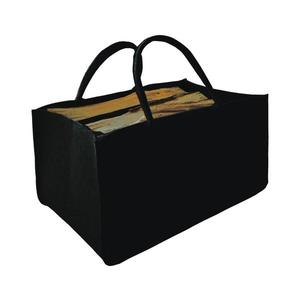 Coș din pâslă cu mânere pentru lemne 27x50 cm negru imagine