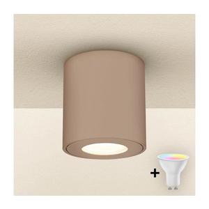 Brilagi - Corp de iluminat LED RGBW dimabil pentru baie MIA, 1x GU10, 4, 8 W, 230 V, 84x80 mm, bej, IP54 imagine