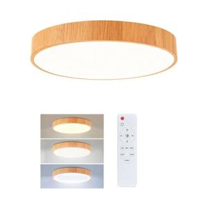 Brilagi - Plafonieră LED dimabilă POOL, LED/36W/230V, Ø 30 cm, decor lemn +telecomandă imagine