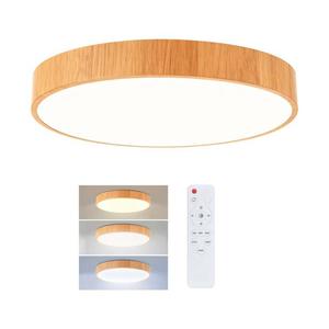Brilagi - Plafonieră LED POOL, dimabilă, 50W/230V, Ø 40 cm, finisaj lemn + telecomandă imagine