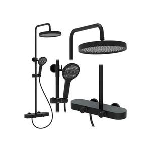 REA-P0360 - Set de duș cu baterie CREO, negru mat imagine