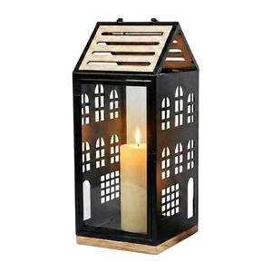 Felinar decorativ HOME, 47, 5 cm, negru/bej imagine