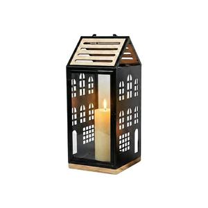 Felinar decorativ HOME, 34, 5 cm, negru/bej imagine