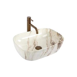 REA-U3601 - Lavoar pentru blat BELINDA 33x46, 5 cm ceramică/bej/imitație de piatră imagine