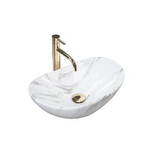 REA-U5063 - Lavoar pentru blat ROYAL MINI 30 x 47 cm, ceramică albă cu aspect de piatră imagine