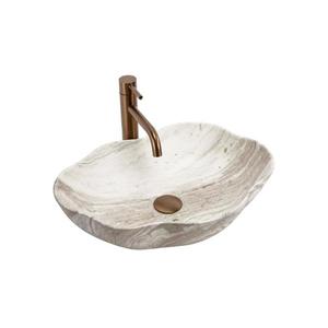 REA-U0618 - Lavoar PEARL pentru blat 38x50, 5 cm ceramică/bej/imitație de piatră imagine