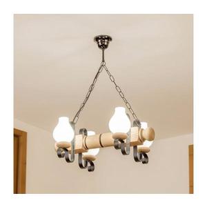 Brilagi - Lustru suspendat pe lanț RUSTIC, 4xE14/40W/230V, stejar imagine