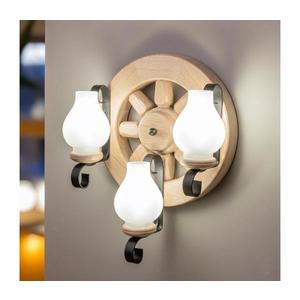 Brilagi - Aplică de perete ROATA, 3xE14/40W/230V, finisaj stejar imagine