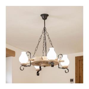 Brilagi - Lustră suspendată pe lanț TIMONA 4xE14/40W/230V, stejar imagine