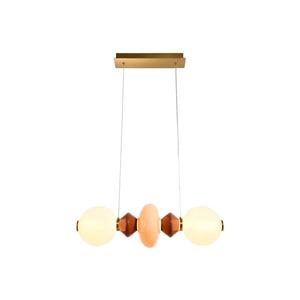 Lustră LED pe cablu FLORES LED/15W/230V, auriu/portocaliu/maro imagine